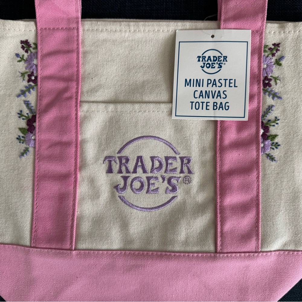 Pink Trader Joe’s mini Tote Bag